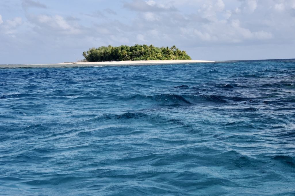 an island surrounded by water