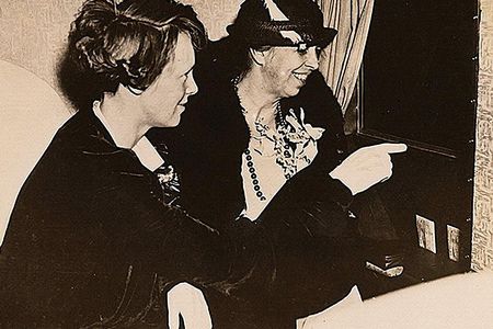 Eleanor Roosevelt (right), shown on a 1933 flight with her friend Amelia Earhart, admired the courage of women pilots, and aimed to become one herself, but her husband objected on the grounds that it was too dangerous. When Earhart disappeared in 1937, Eleanor wrote her daughter Anna: “Heard about Amelia over the radio and felt even lower…I do like her and I’ll miss seeing her if she’s gone but perhaps she’d rather go that way.”