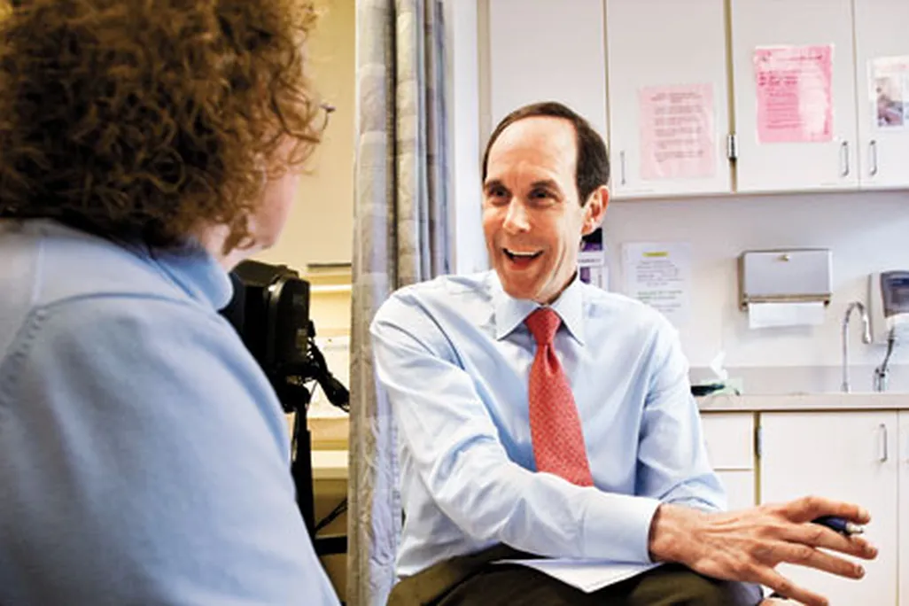 Dr Druker with patient