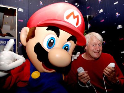 Charles Martinet, who has voiced Nintendo&#39;s Mario character since the 1990s, at a game launch in 2007