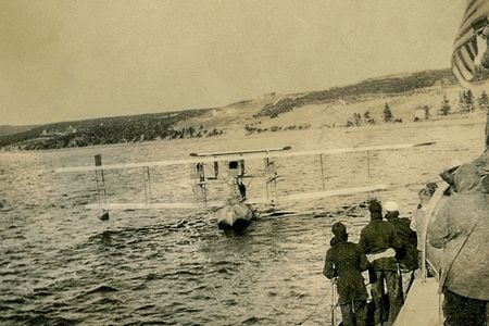On May 31, 1919, the U.S. Navy’s NC-4 arrived at Plymouth Harbor, England. It was the first airplane to successfully cross the Atlantic.