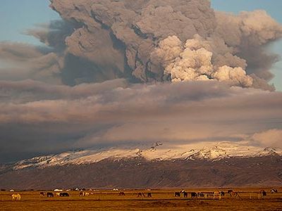 While geologist don't know how long the eruption of Eyjafjallajökull could go on for, the last eruption in 1821 went until 1823.