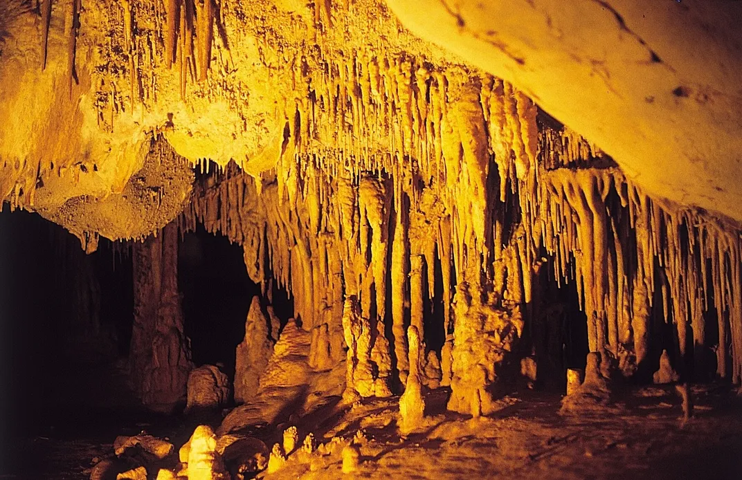 Cave with stalagmites and stalactites