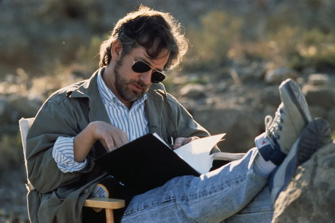 Spielberg on the set of Indiana Jones and the Last Crusade