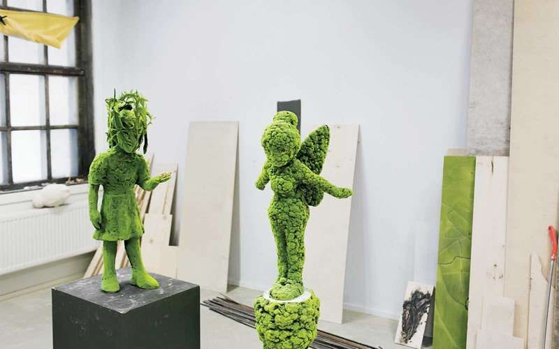 Mossy ceramic sculptures by artist Kim Simonsson.