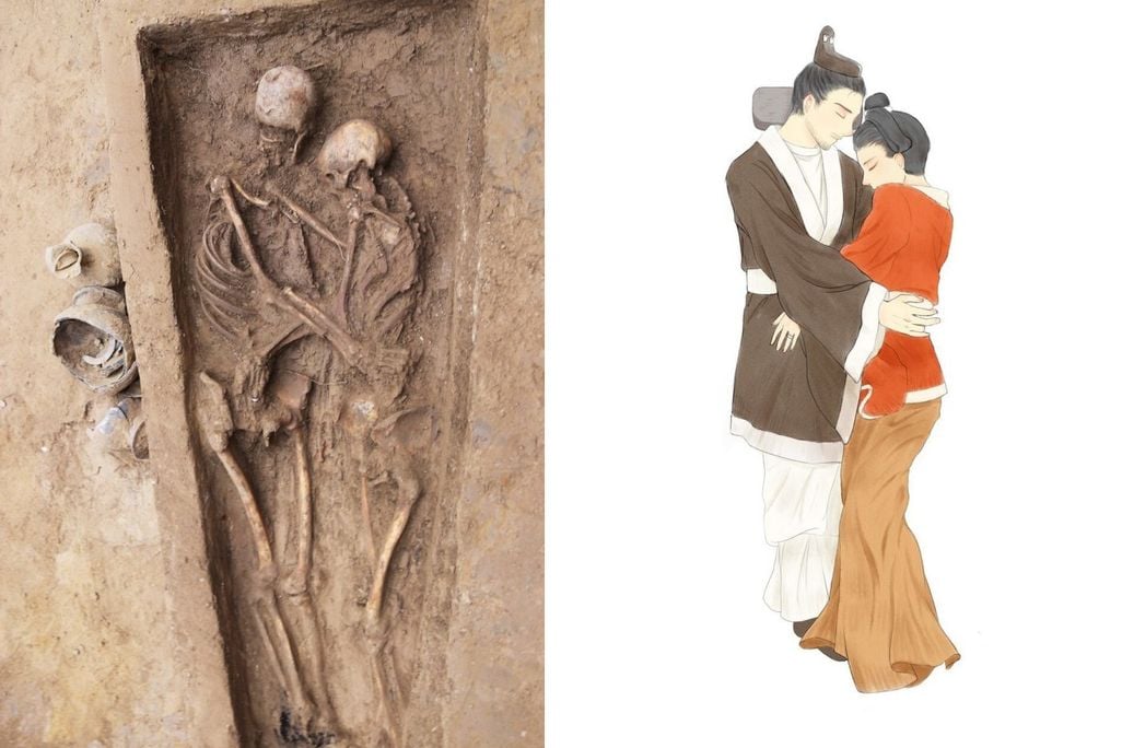 embracing skeletons