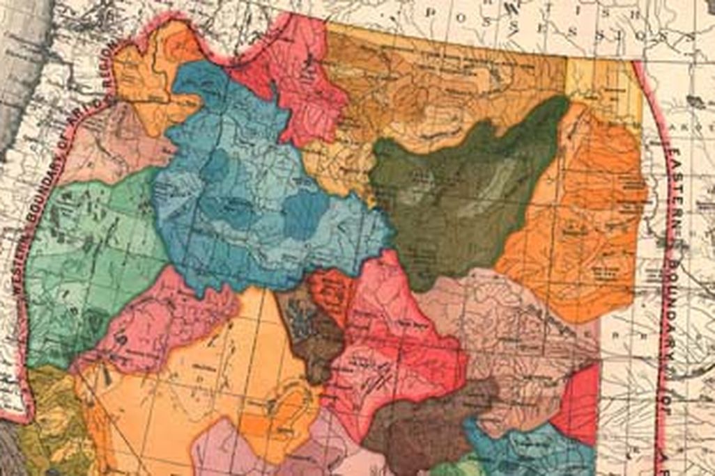 Hydrologic Commonwealths for the American West, proposed by John Wesley Powell, 1879
