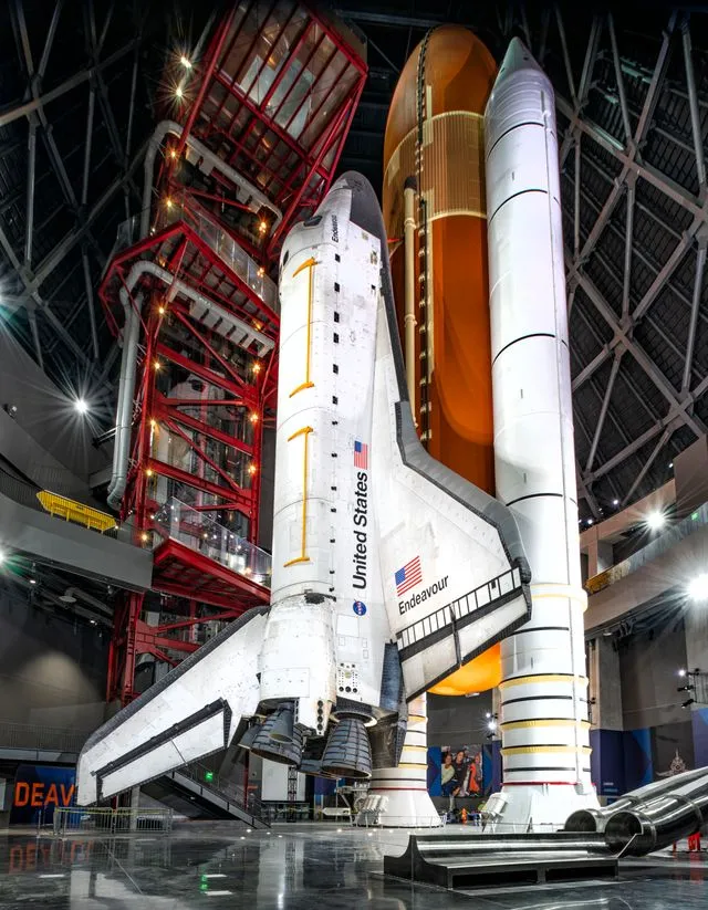 Vertical Endeavor shuttle at the California Science Center
