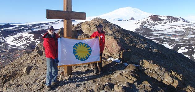 G Wayne Clough atop Observation Point