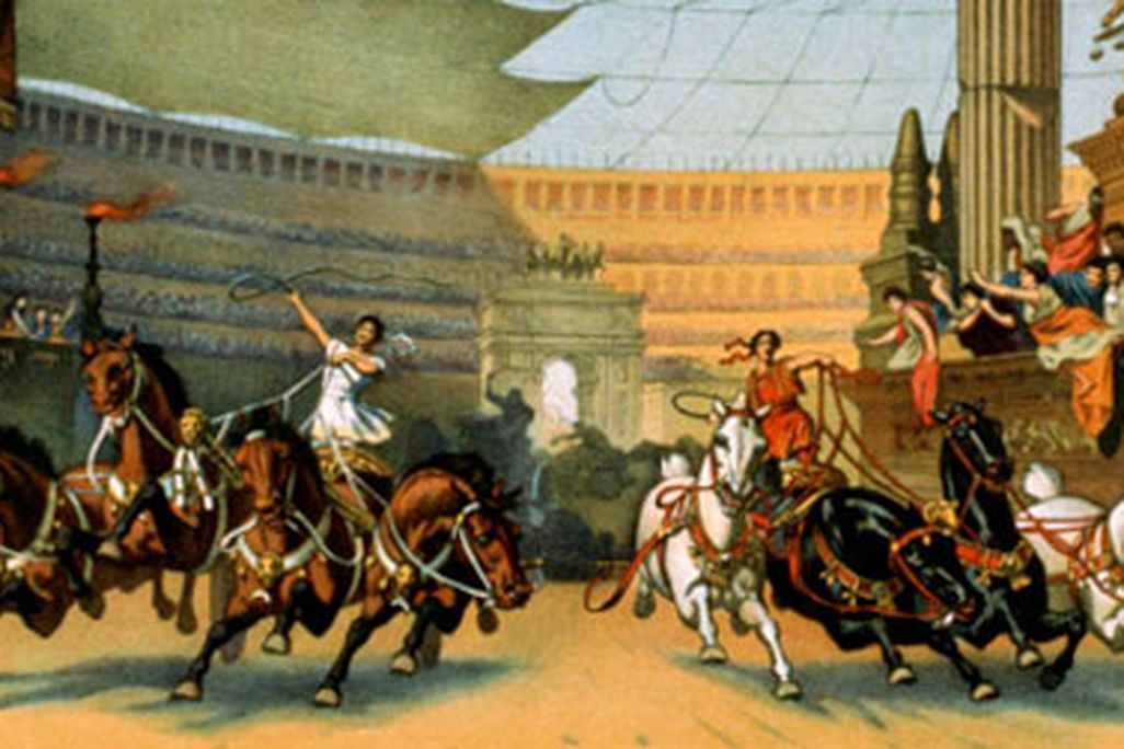 A Roman chariot race