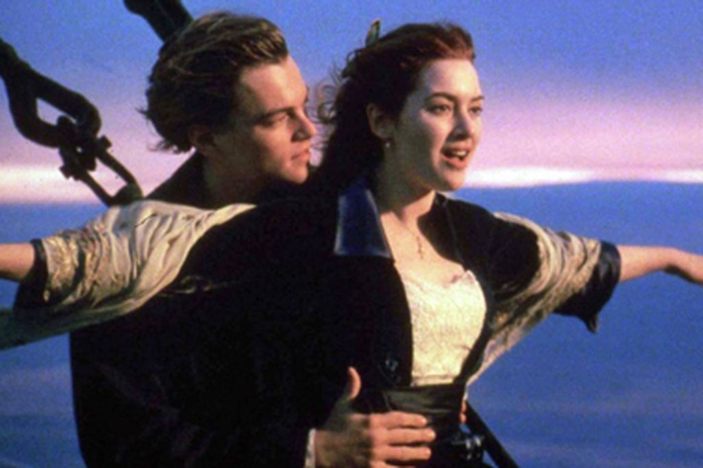 Leonardo DiCaprio and Kate Winslet in James Cameron's Titanic.