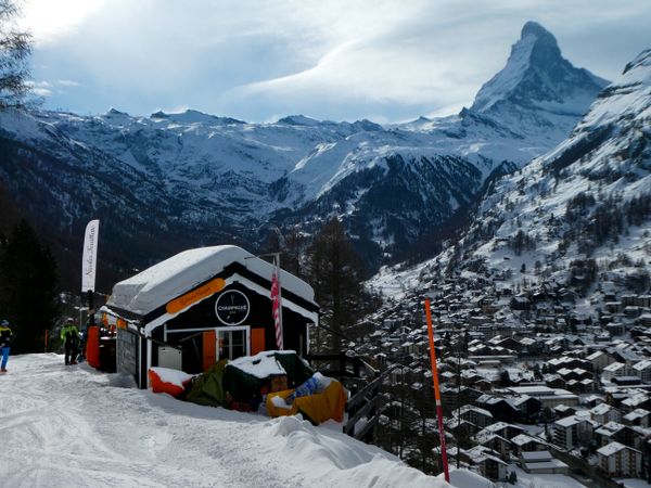 Ski Trail Overlooking The Matterhorn & Zermatt Switzerland thumbnail