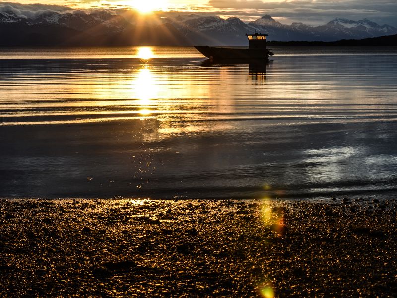Close to Midnight at Berners Bay, Alaska (Portrait) Smithsonian Photo