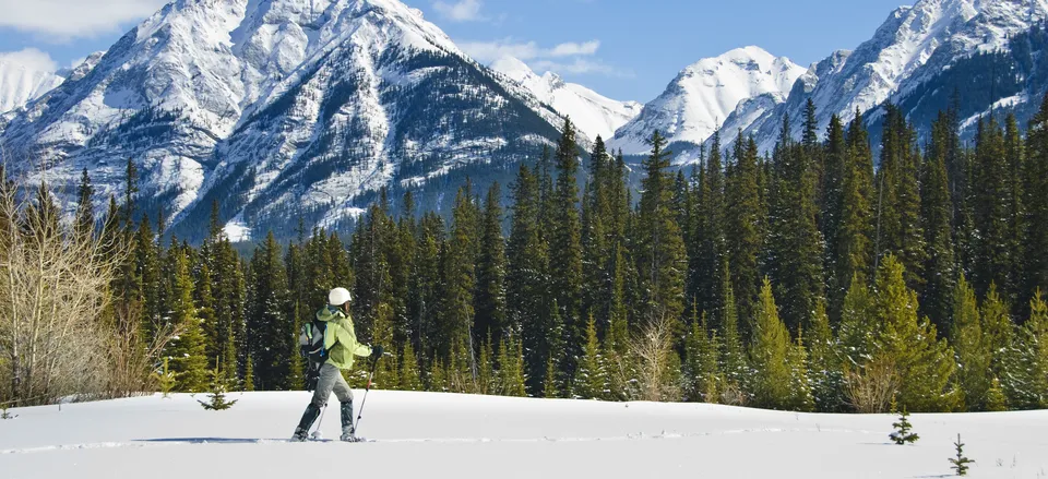  Snowshoe excursion in the mountains 