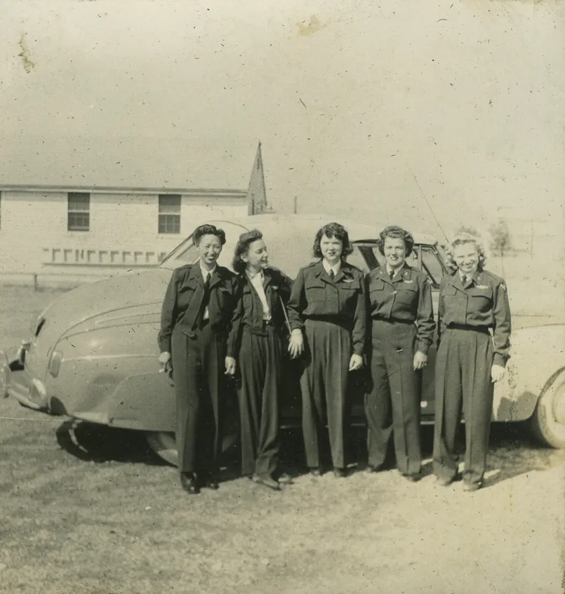 Lee (far left) served in the Women Airforce Service Pilots during World War II.