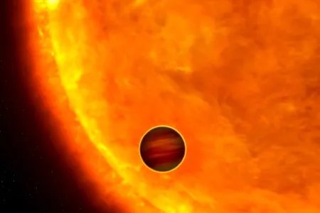 An artist’s interpretation of an alien planet and its star