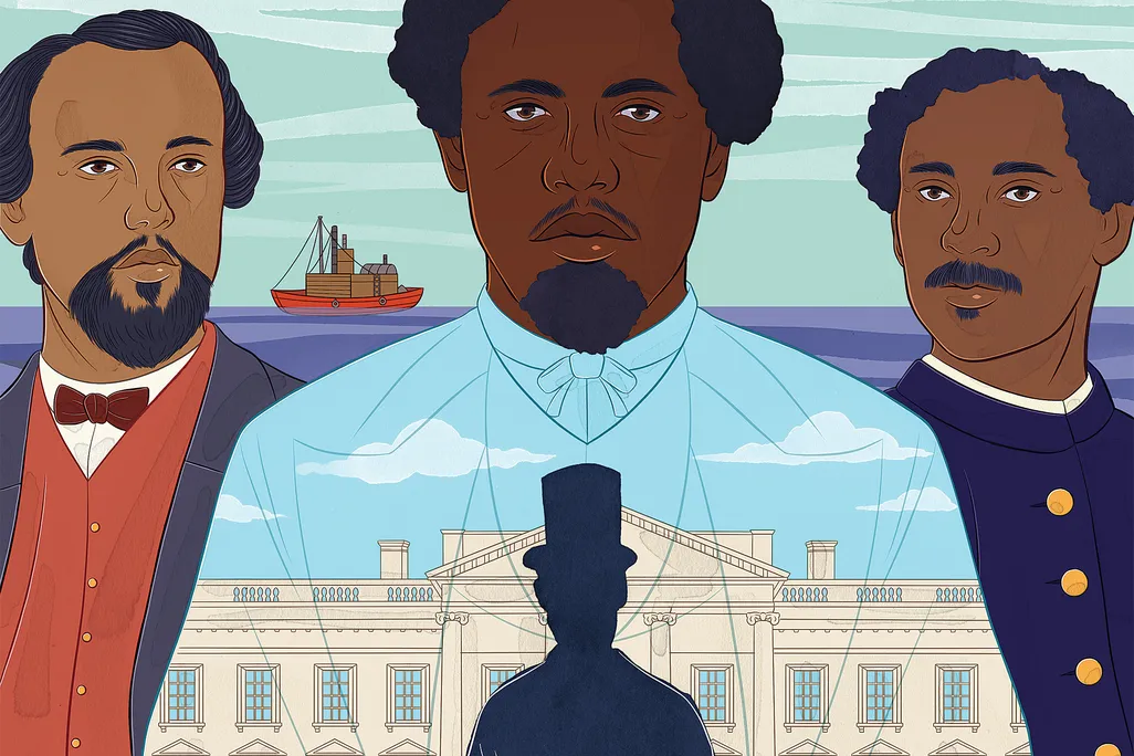 a illustration of abolitionist at the White House