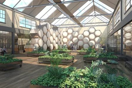 An artist's rendering of the recomposition facility