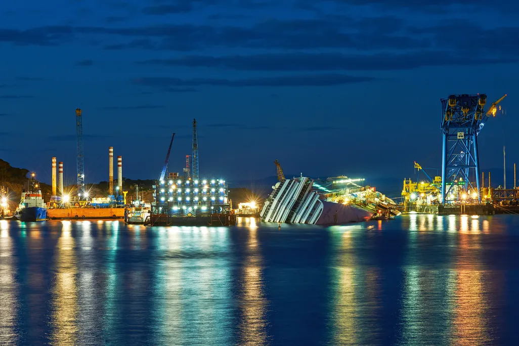 Costa Concordia at Night