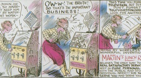 Cartoon poster which hung outside Martin’s Lunch Room circa 1929