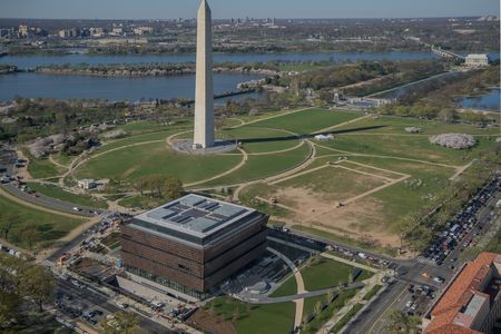 The museum's situation on the National Mall gives it access to ample water and sunlight.