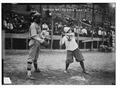 Starting New York Giants catcher John Tortes "Chief" Meyers in an unspecified game against the female team in 1913. 