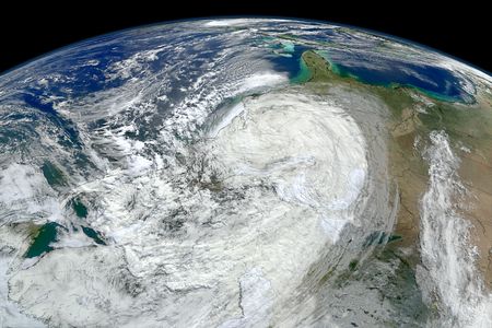 A NASA image of Hurricane Sandy moving along the United States' East Coast. Extreme weather events like this are becoming more frequent, but scientists still face challenges when attributing any one storm to climate change.