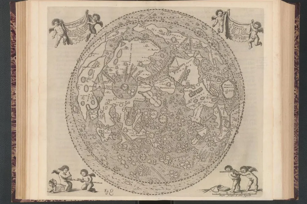 Moon Map with Features labeled 