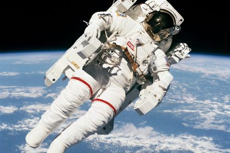 Bruce McCandless takes the Manned Maneuvering Unit for a test drive on mission 41-B in 1984.