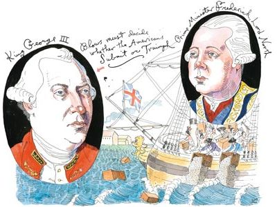 King George III and Lord North British leaders