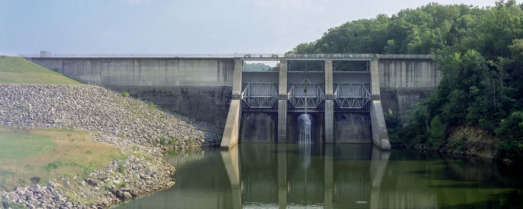 a dam on a river