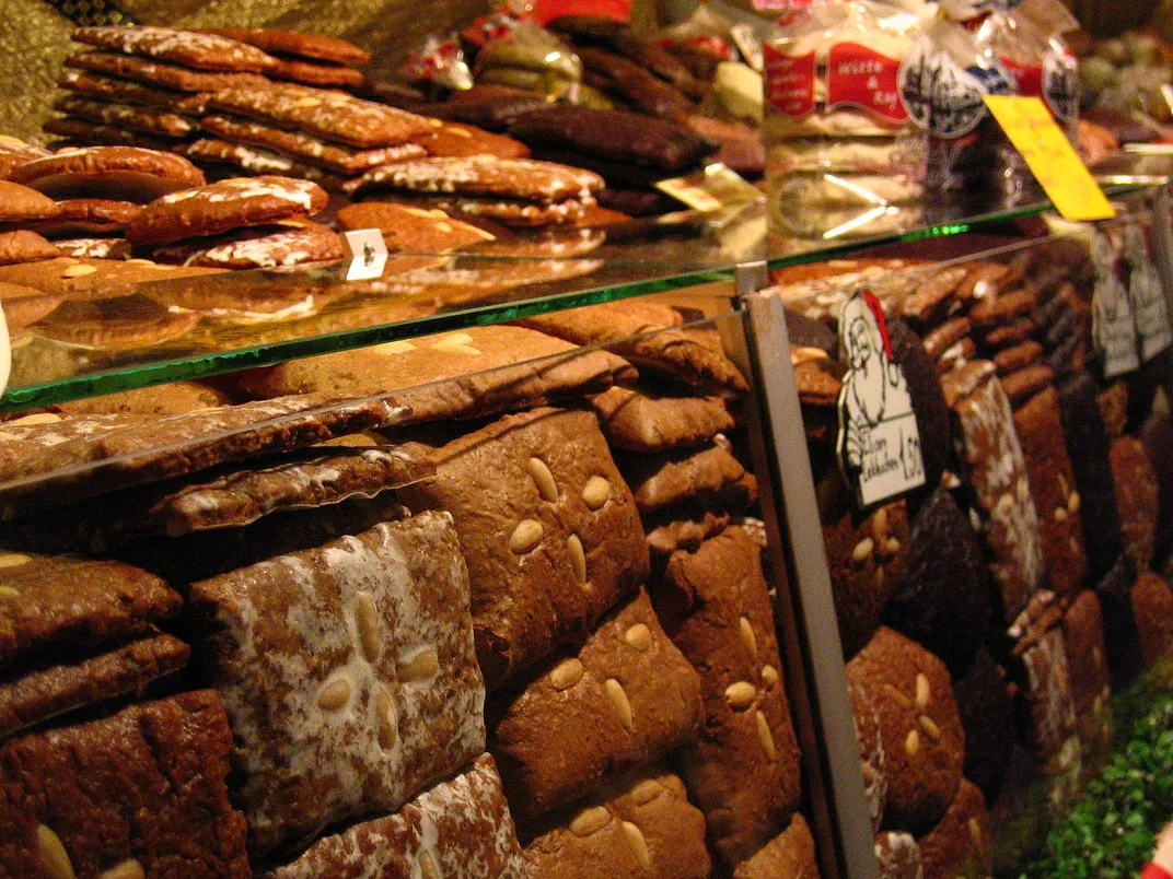 Lebkuchen on sale at the Nuremberg Christmas Market in Germany