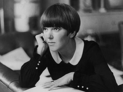 Mary Quant at her apartment in Draycott Place, London, c. 1967