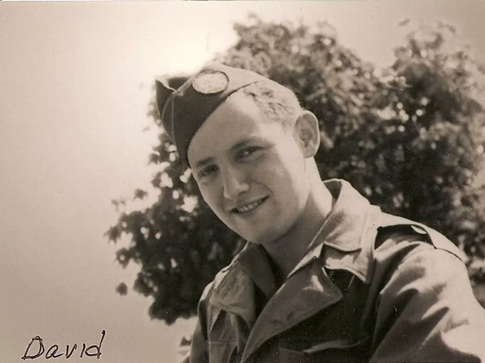 David Wisnia in his U.S. Army uniform after being “adopted” by troops of the 101st Airborne Division in 1945
