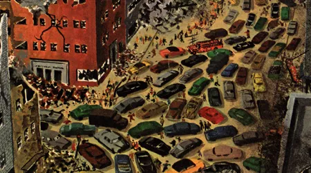 "...roads jammed by frantic survivors, blocking entry of rescue teams."
