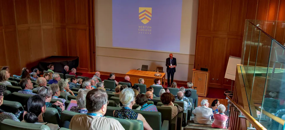 None Attending a lecture at Merton College while at Oxford University 
