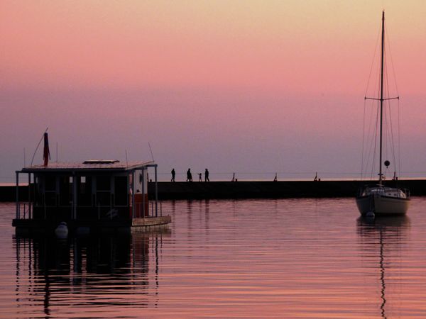 Sunset on Grand Marais harbor thumbnail