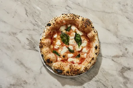 A Margherita pie from Una Pizza Napoletana
