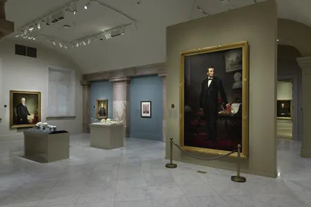 &ldquo;Abraham Lincoln&rdquo; (1865) by W.F.K. Travers in the &quot;America&#39;s Presidents&quot; gallery at the Smithsonian&#39;s National Portrait Gallery, on loan from the Hartley Dodge Foundation.