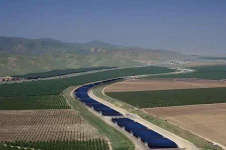 Artist rendering of a solar canal system for California.