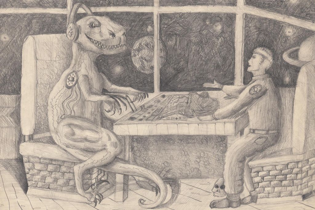 Spaceman and Alien Children's Drawing