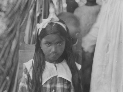 Unidentified Native child near Baracoa, Cuba, 1919. Detail of photo by Mark Raymond Harrington. NMAI N04470
