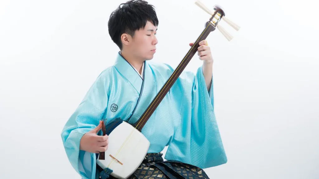 Gakuto Chiba of Japan plays the Tsugaru-shamisen