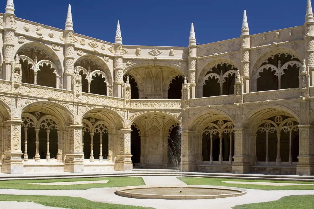 The interior of the Jerónimos Monastery, Lisbon