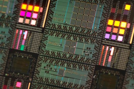 Close up of a processor for a D-Wave quantum computer.
