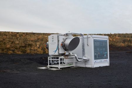 The Climeworks device in Iceland that can filter carbon dioxide from ambient air and send it underground