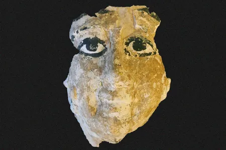 A mask uncovered during recent excavations at Saqqara