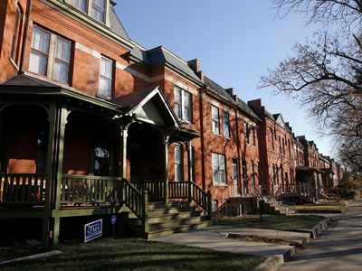 Row houses in the historic Pullman neighborhood of Chicago