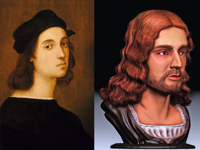 Raphael. Portrait of artist Raphael. Digitally colored