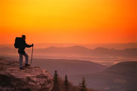 Hiker in Dolly Sods Wilderness Area